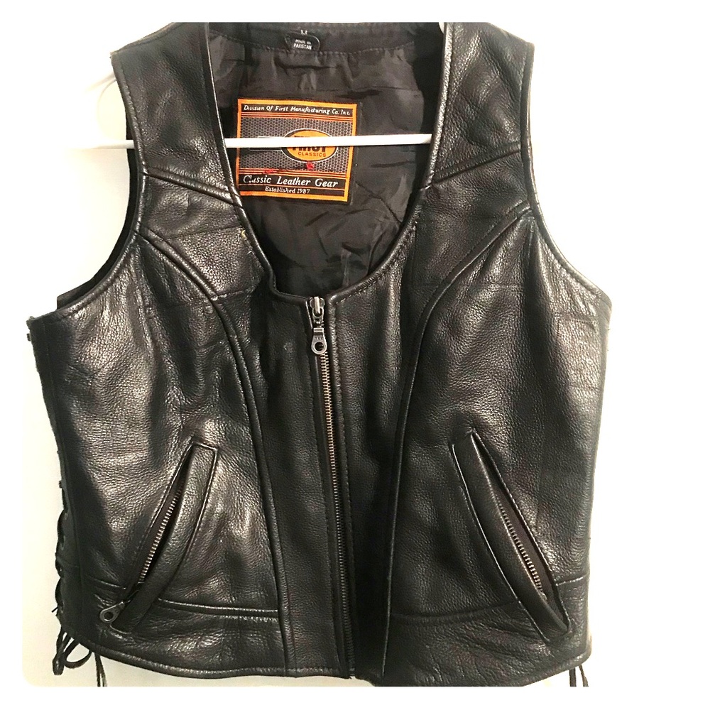 Genuine Leather Motorcycle Vest